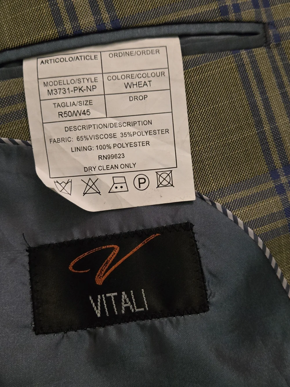 🔥 VITALI 3-Piece Heritage Suit | Sage Green Plaid | Size R50 👔